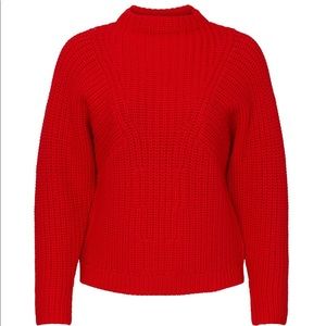 Equipment omee red funnel neck sweater small